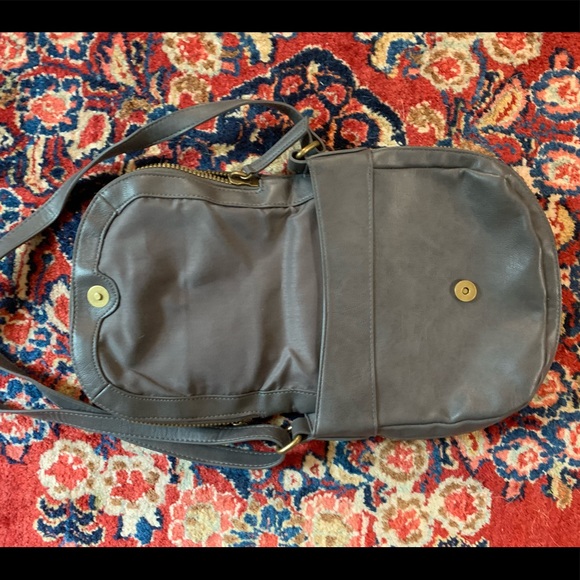 Faux leather multi compartment crossbody bag. Never used. - Picture 3 of 5